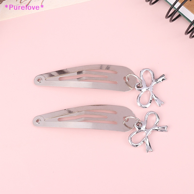 Set 2 Kẹp Tóc Kim Loại Đính Mặt Ngọt Ngào Cá Tính Cho Nữ Mới