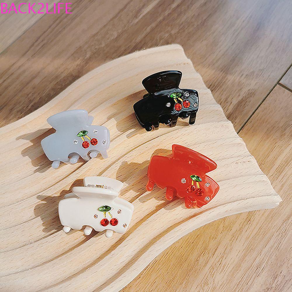 BACK2LIFE Kẹp Tóc Hình Trái Cherry Đính Đá Xinh Xắn Cho Nữ