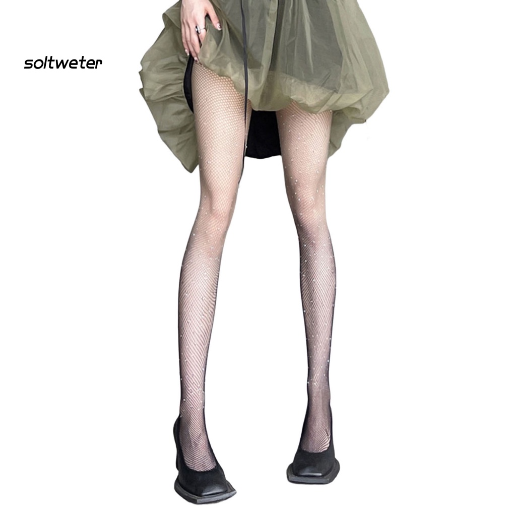 Quần Tất Lưới Mỏng Lưng Cao Màu Sắc Gradient Gợi Cảm