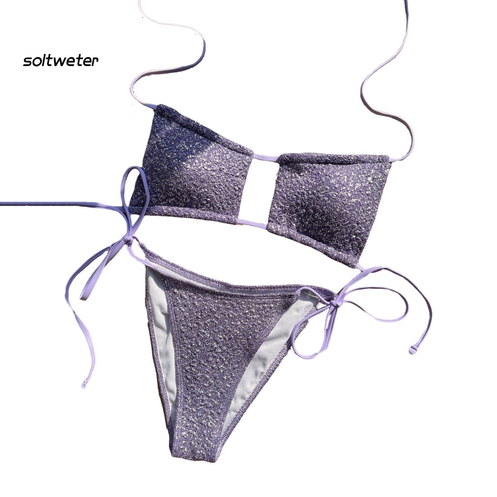 Bộ Đồ Bơi 2 Mảnh Lưng Cao Mau Khô Thời Trang Gợi Cảm Cho Nữ