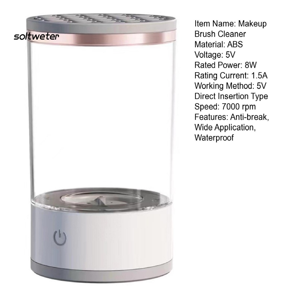 Máy Vệ Sinh Cọ Trang Điểm Hai Chế Độ Rung 7000 RPM 8W 15A Bằng ABS Tiện Dụng