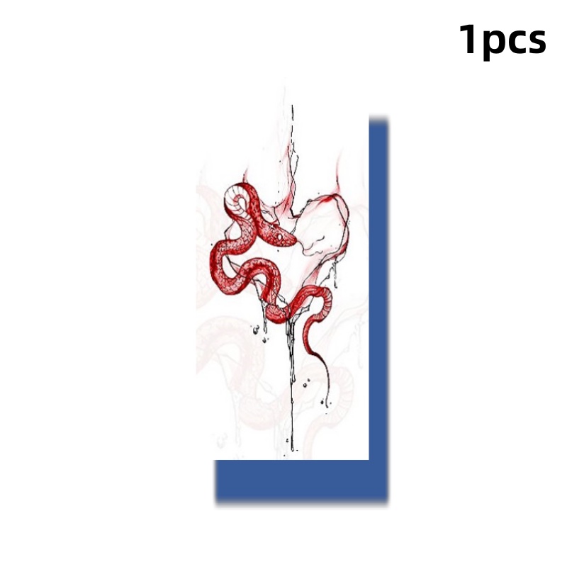 Hình Xăm Dán Tạm Thời Họa Tiết Da Rắn Trái Tim Chống Thấm Nước Lâu Trôi Trong Vòng 3 Ngày