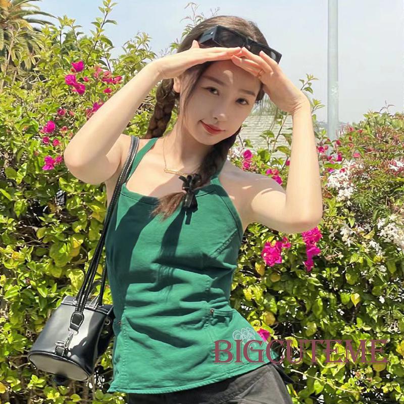 Áo Hai Dây Hở Lưng Y2K Thời Trang Mùa Hè Quyến Rũ Cho Nữ