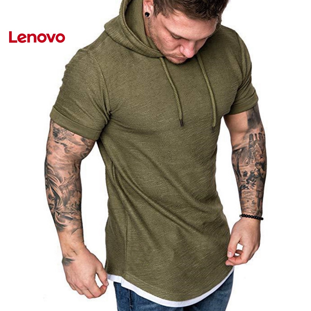 Áo Hoodie Thể Thao Tay Ngắn Dáng Ôm In Hình Hoa Hướng Dương Thời Trang Cho Nam