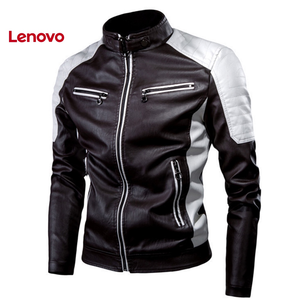 Áo Khoác Da Giả Cổ Đứng In Họa Tiết Hoa Hướng Dương Phối Màu Tương Phản Kiểu Vintage Cá Tính Cho Nam