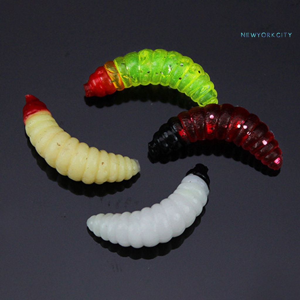 50 Mồi Giun Giả Câu Cá Bằng PVC Mềm Thân Thiện Với Môi Trường