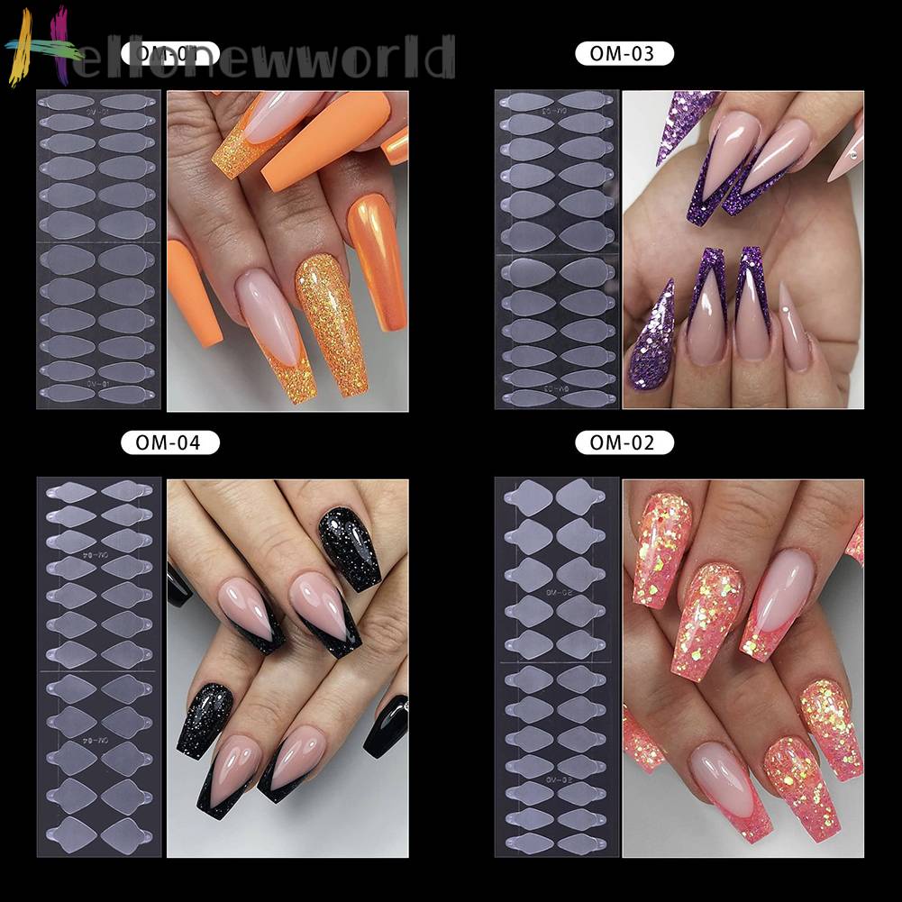 Set 24 Khuôn Dán Trang Trí Móng Tay Chuyên Dụng Cho Salon