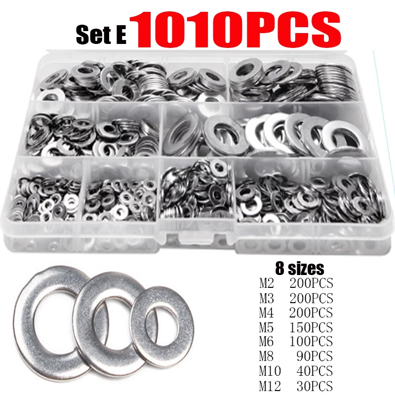 Urlwall Bộ 180 / 360 / 580 / 684 / 1010 Vòng Đệm M2 M3 M4 M5 M6 M8 M10 M12 Bằng Thép Không Gỉ