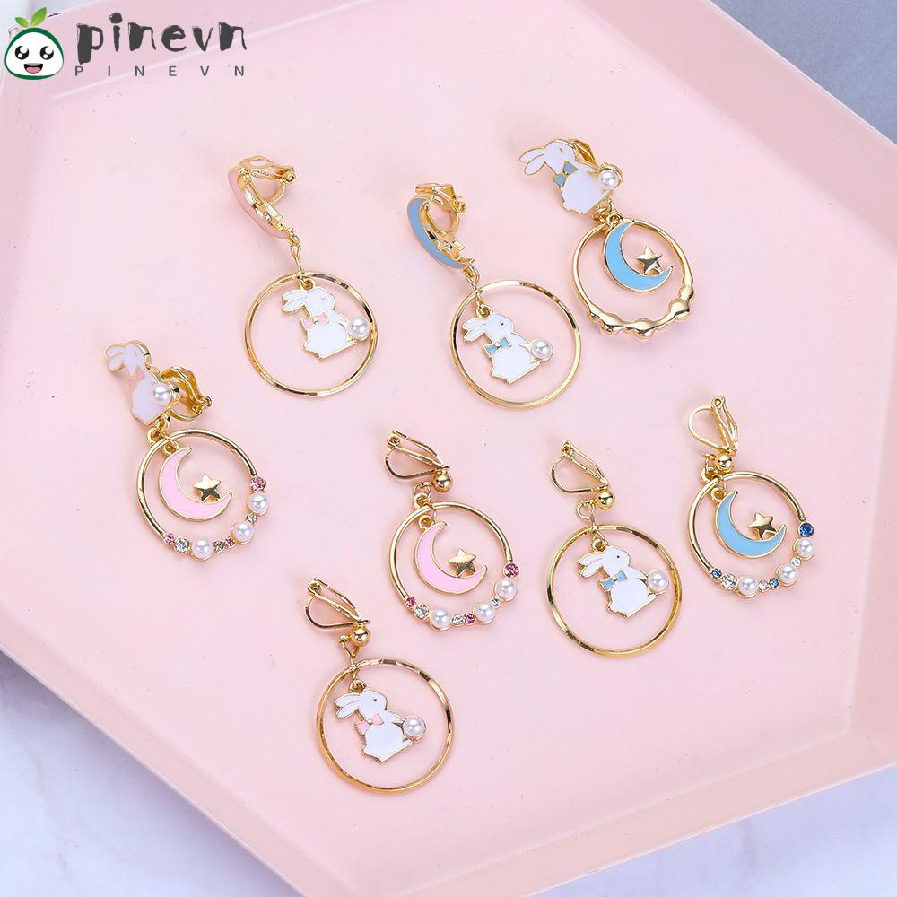 PINEVN Khuyên Kẹp Vành Tai Hình Thỏ Dễ Thương Xinh Xắn Cho Nữ