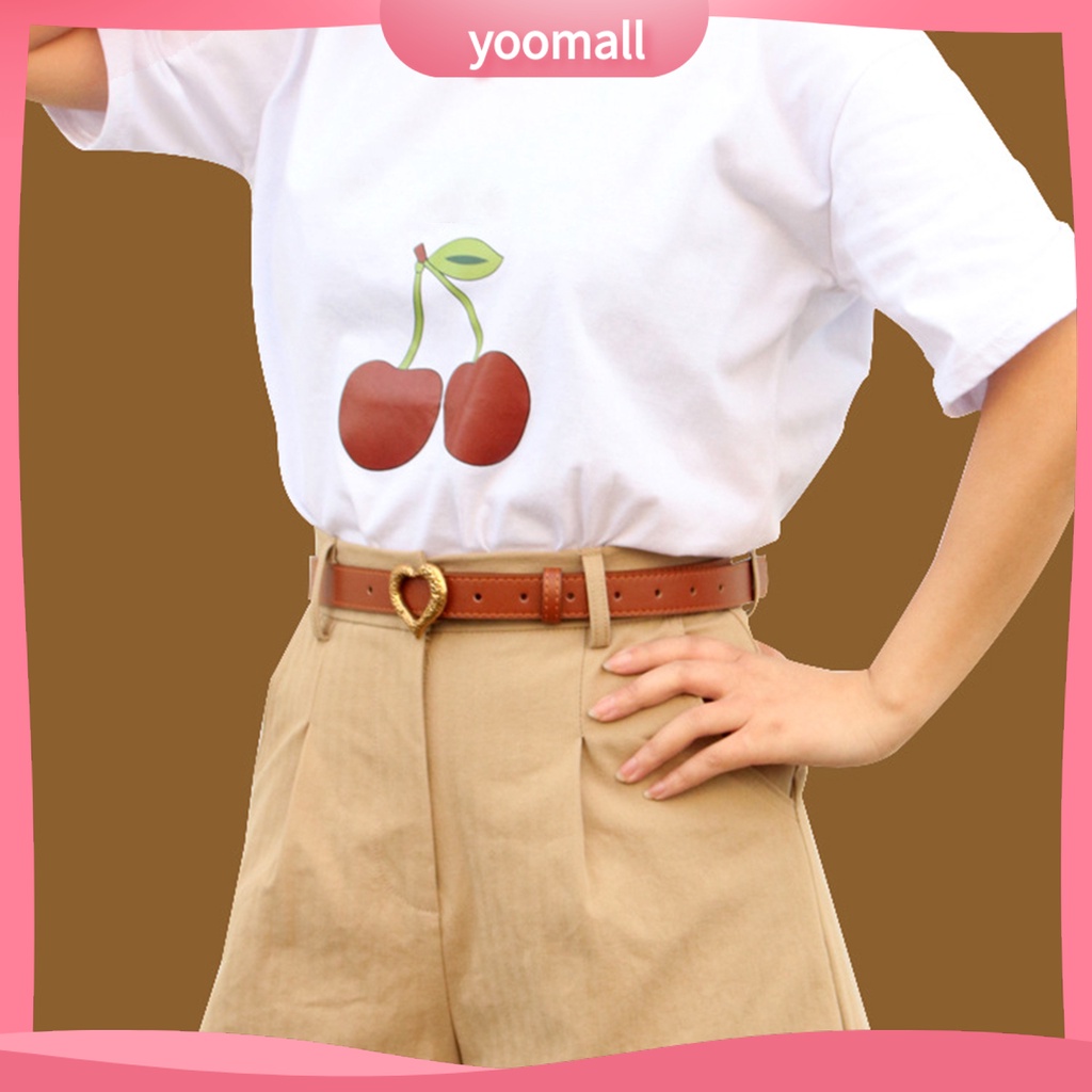 Thắt Lưng Da Giả Khóa Trái Tim Kim Loại Thoải Mái Dễ Sử Dụng Cho Nữ