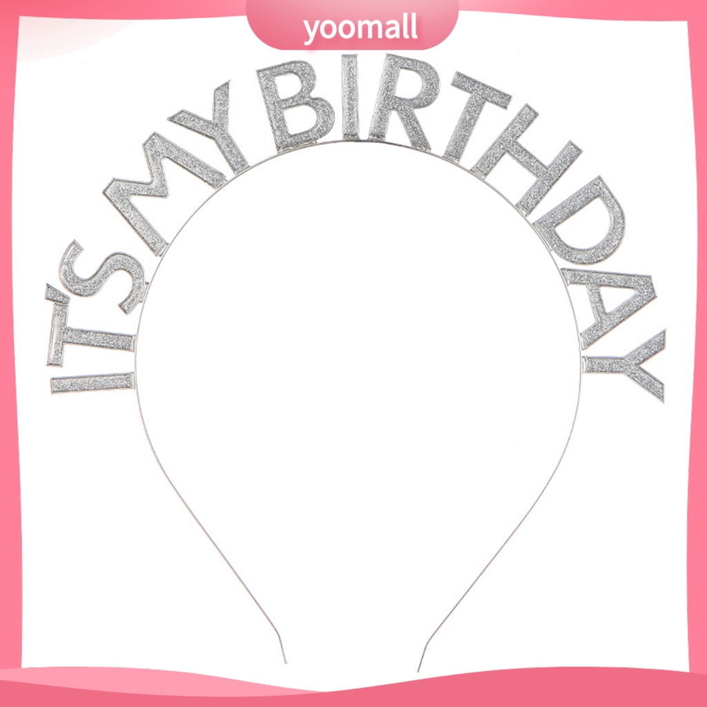 [YM] Cài Tóc Hình Vương Miện Bắt Mắt Bằng Hợp Kim Tinh Tế Chống Rỉ Sét Thiết Kế Chữ Happy Birthday Cho Nữ