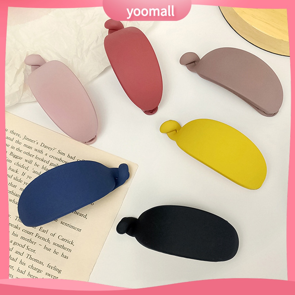 Set 2 Kẹp Tóc Càng Cua Bằng Acrylic Màu Sắc Trơn Co Giãn Tốt Dành Cho Nữ