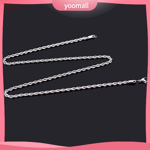 Vòng cổ Mạ Bạc 925 Dạng Xoắn Thời Trang Cho Nam Nữ