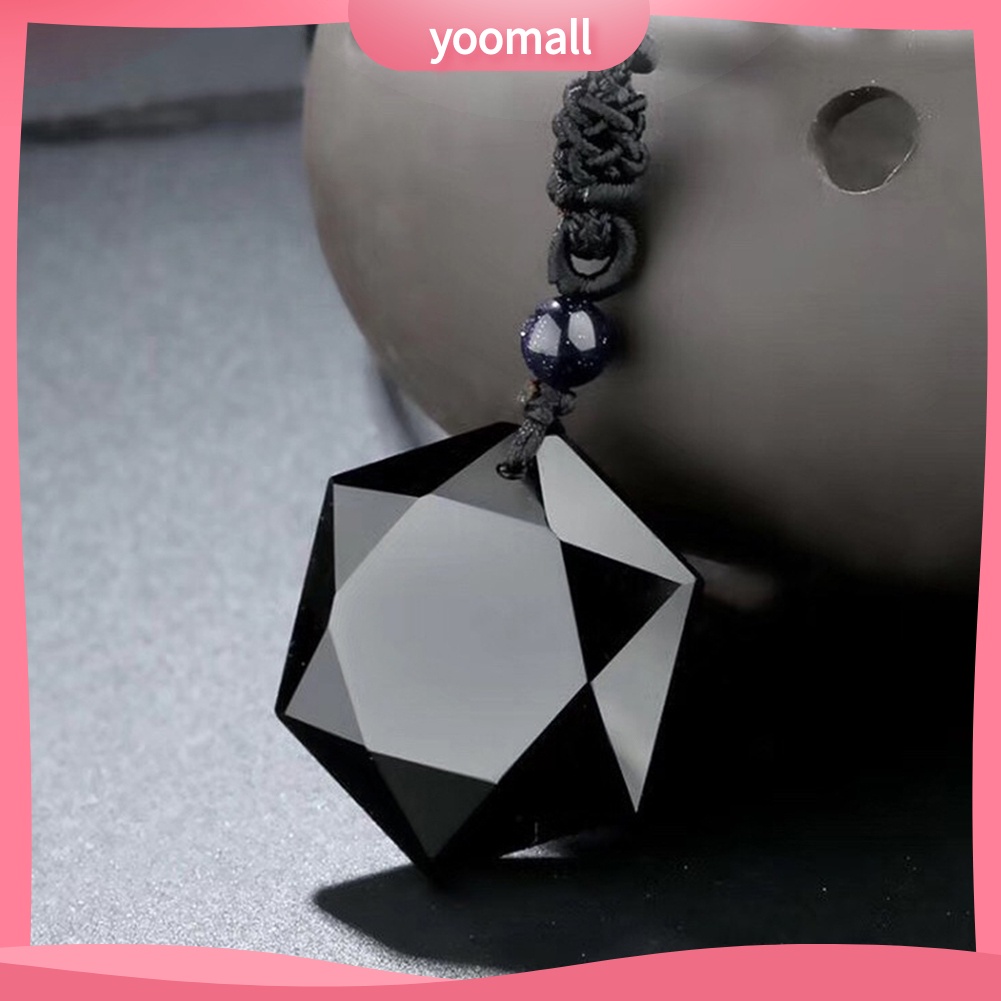 Vòng cổ Mặt Đá Obsidian Tự Nhiên Thời Trang Unisex