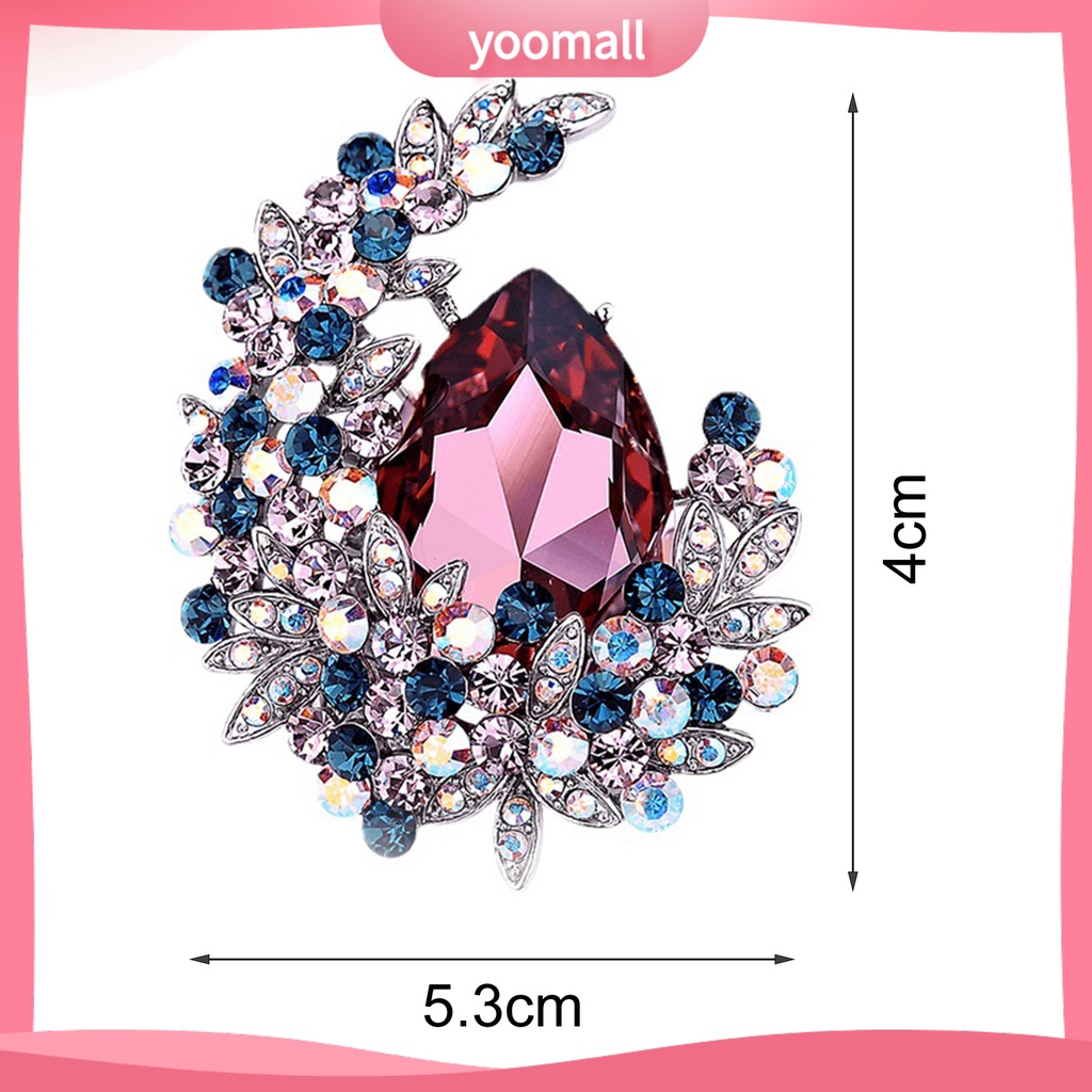 Ghim Cài Áo Hình Mặt Trăng Đính Đá Pha Lê Sáng Bóng Thanh Lịch Cho Nữ