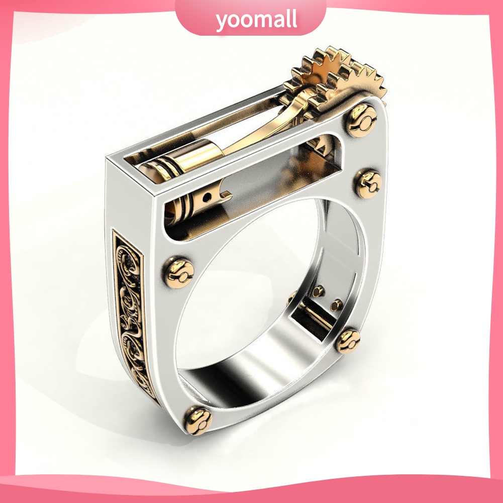 Nhẫn Hình Bánh Răng Phong Cách Punk Cá Tính Cho Nam Và Nữ