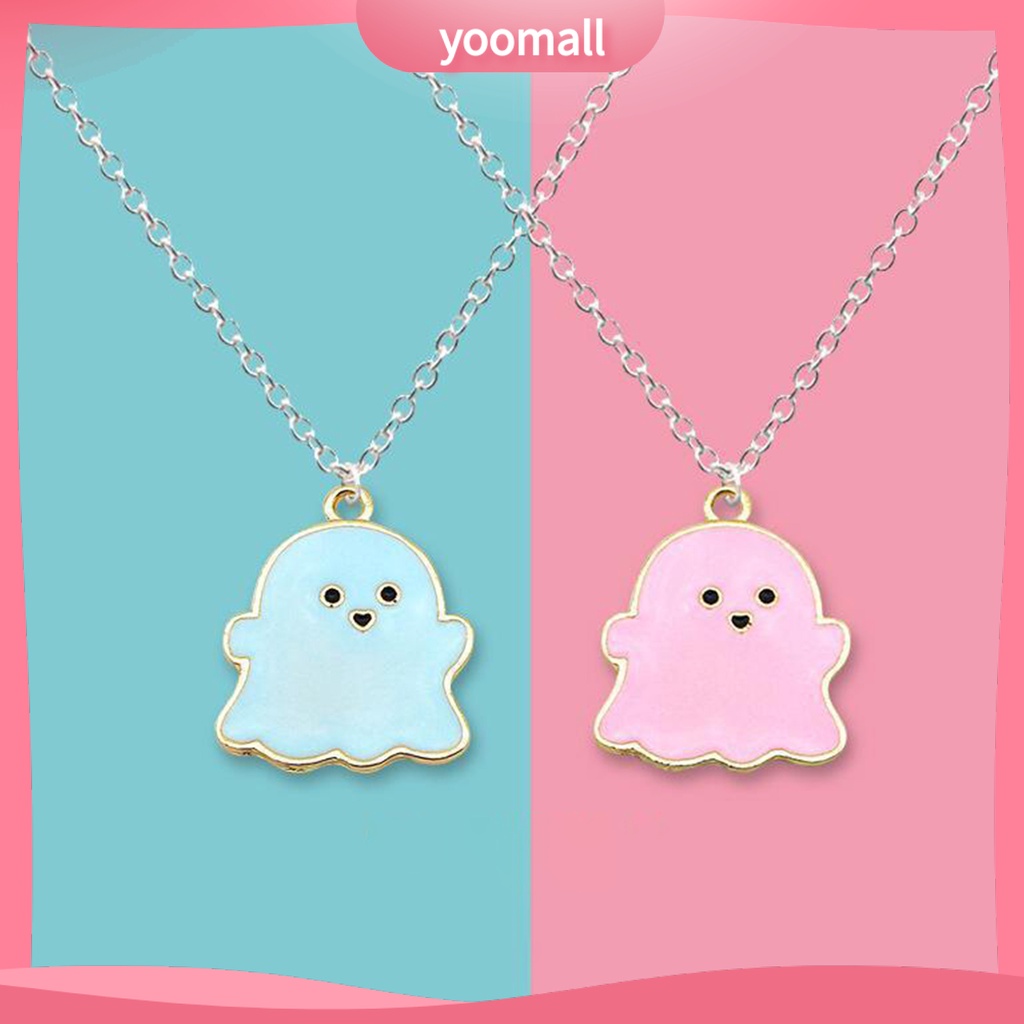 [YM] Vòng cổ Mạ Điện Mặt Hình Con Ma Hoạt Hình Dễ Thương Phù Hợp Làm Quà Halloween Cho Nam Và Nữ