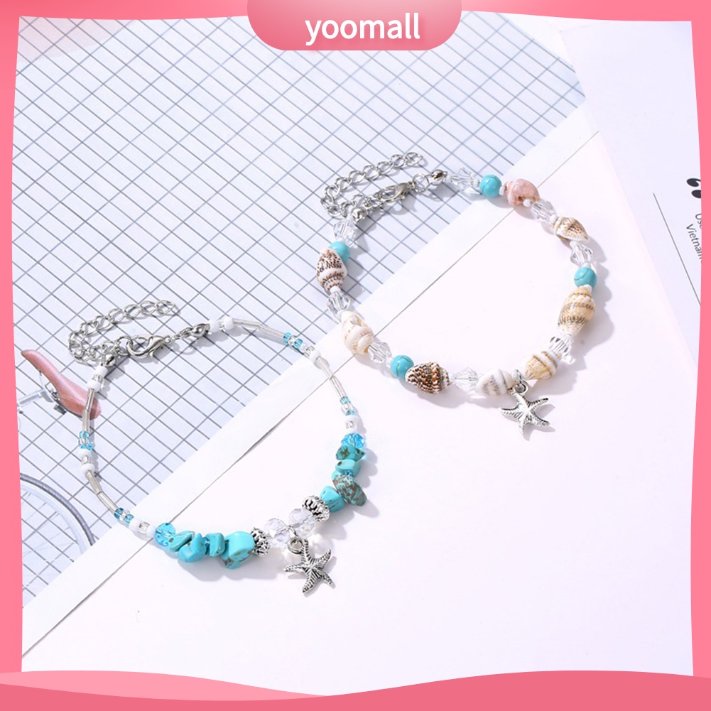 [YM] Lắc Chân Xỏ Hạt Hình Vỏ Sò Sao Biển Phong Cách Boho Đi Biển Cho Nữ