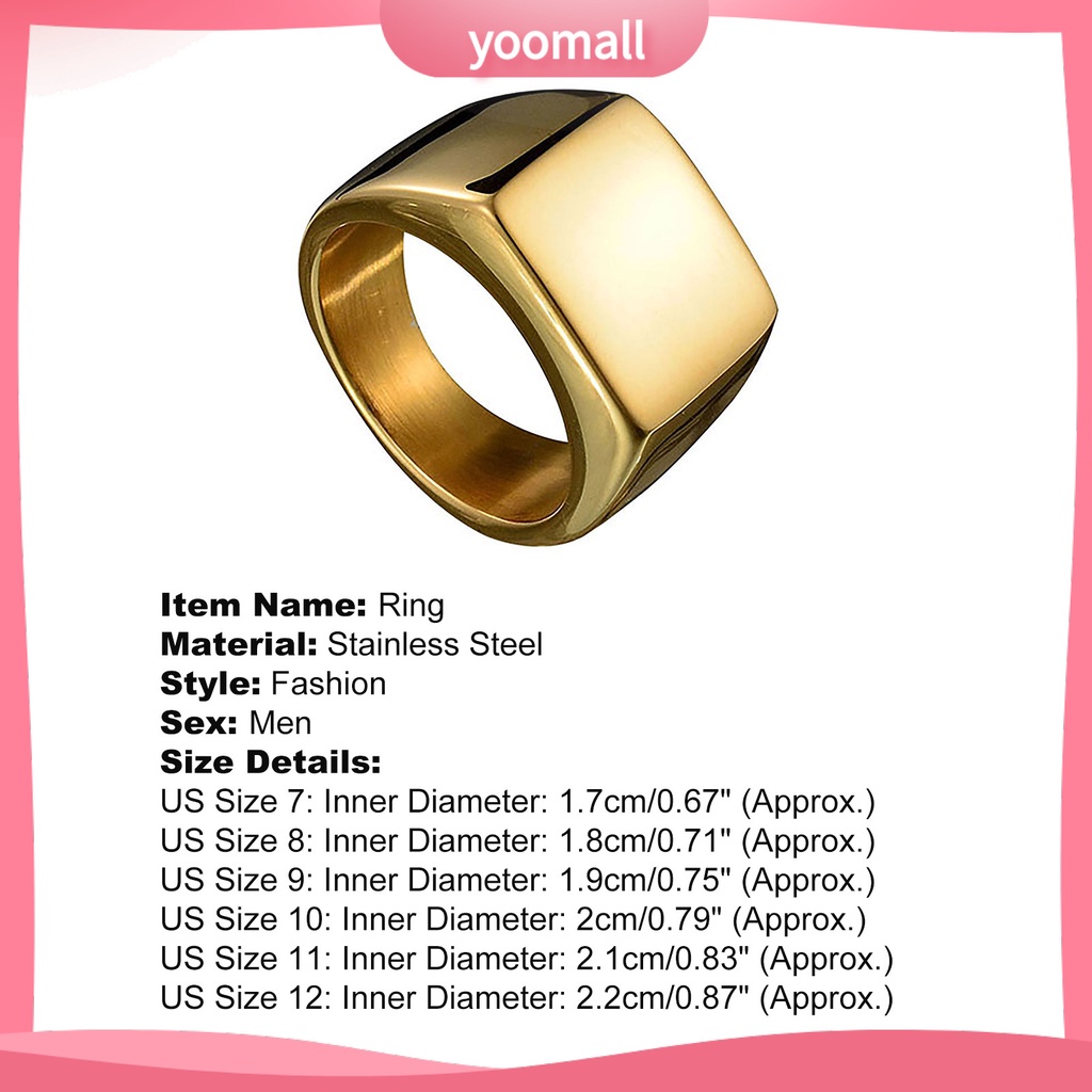 Nhẫn Đeo Ngón Tay Bằng Thép Không Gỉ Màu Sắc Thời Trang Dành Cho Nam