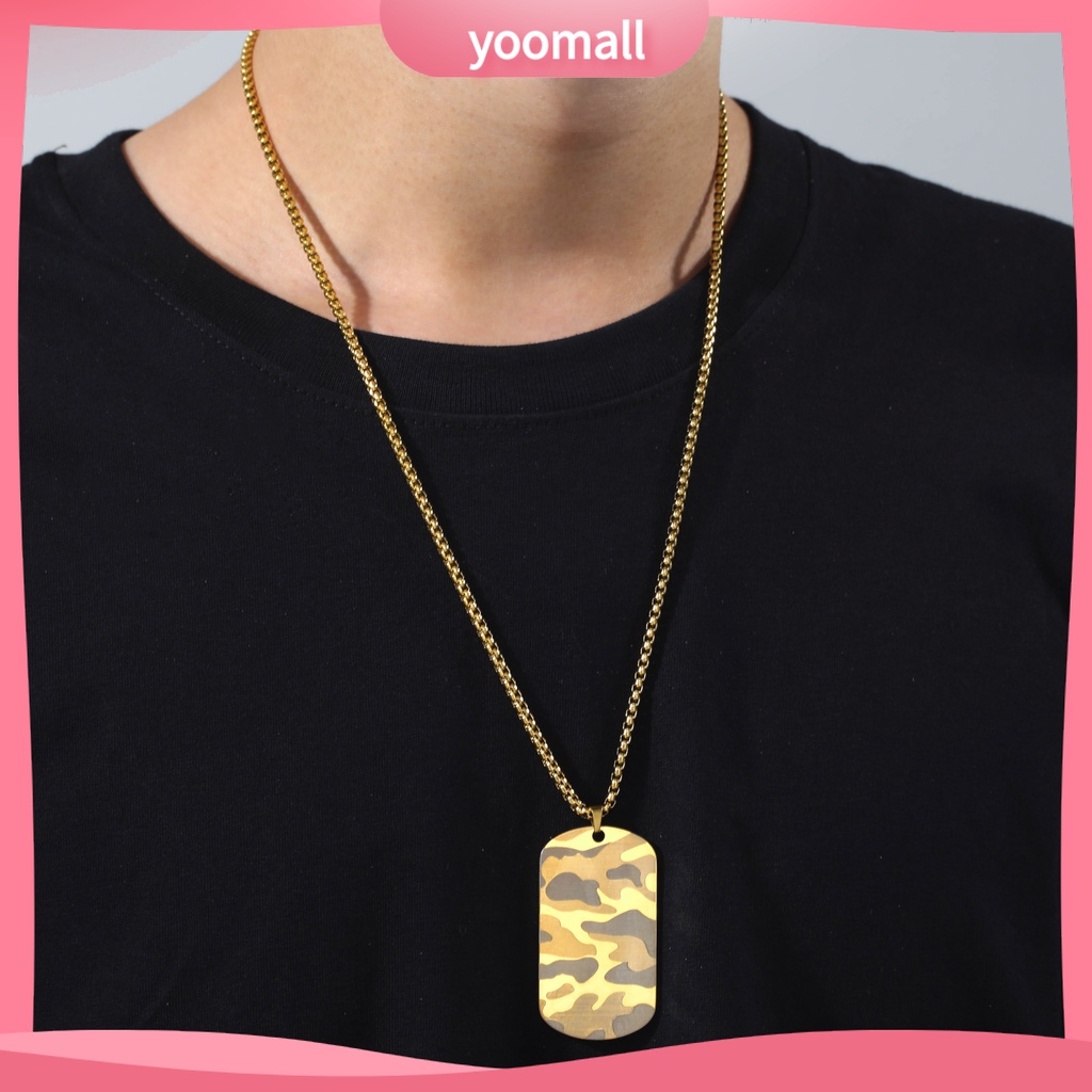 Vòng cổ Bằng Thép Không Gỉ Mạ Điện Họa Tiết Rằn Ri Phong Cách Hip Hop Thời Trang Cho Nam