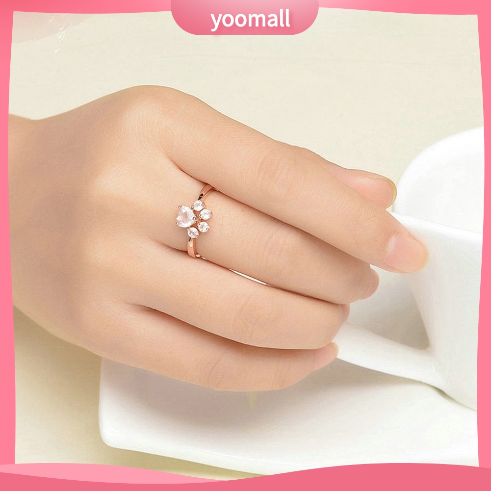 Khuyên Tai Đính Đá Hình Bàn Chân Dễ Thương Có Thể Điều Chỉnh