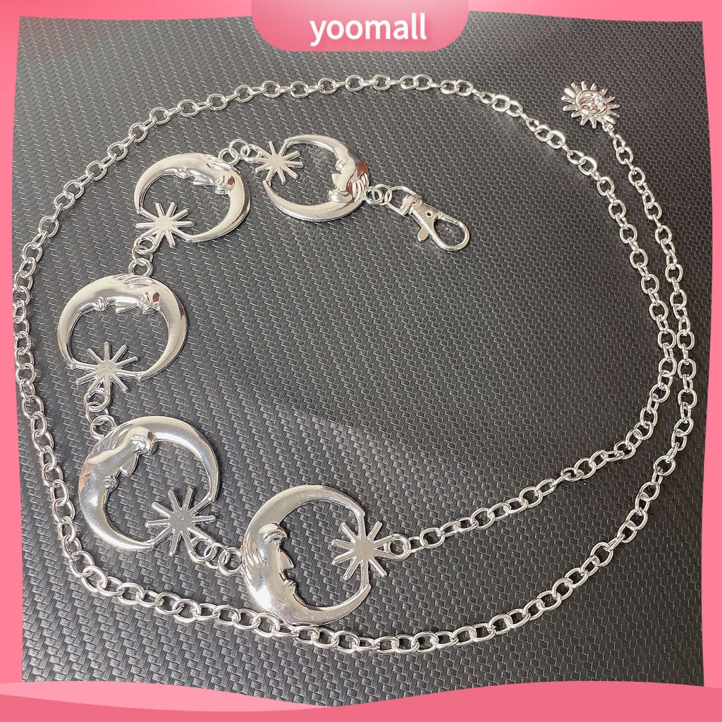 [YM] Dây Đeo Thắt Lưng Hình Mặt Trăng Ngôi Sao Rỗng Phong Cách Punk Hip Hop Nhỏ Gọn Trang Trí Lâu Trôi Thích Hợp Làm Quà Tặng