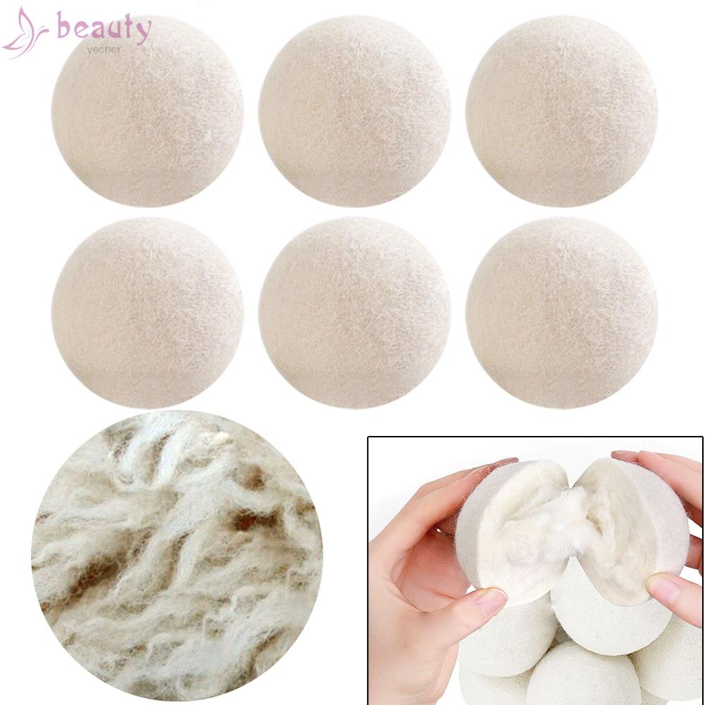 Set 6 Bóng Len Tự Nhiên 100% Làm Mềm Máy Sấy