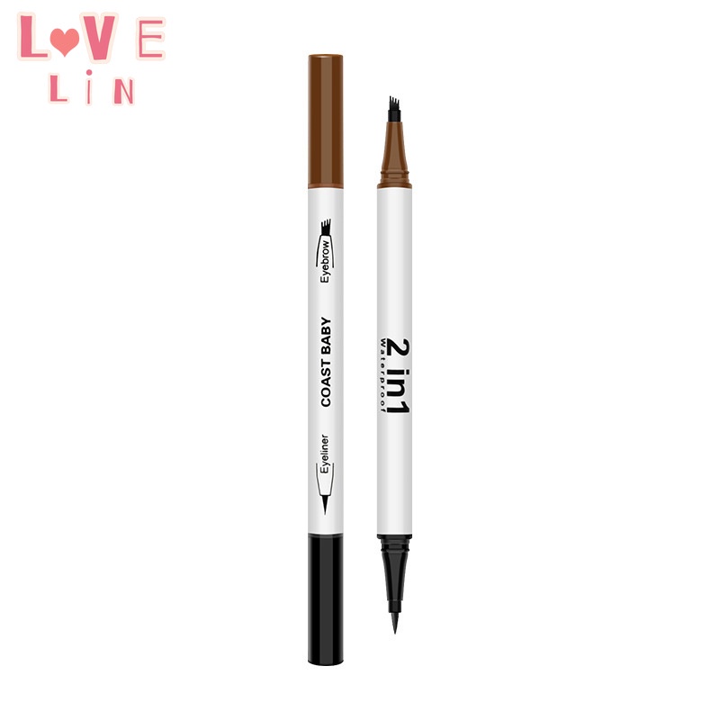 Bút Kẻ Lông Mày Kiêm Bút Kẻ Mắt Dạng Lỏng Hai Đầu Màu Đen Kháng Nước Và Không Nhòe Bobeni