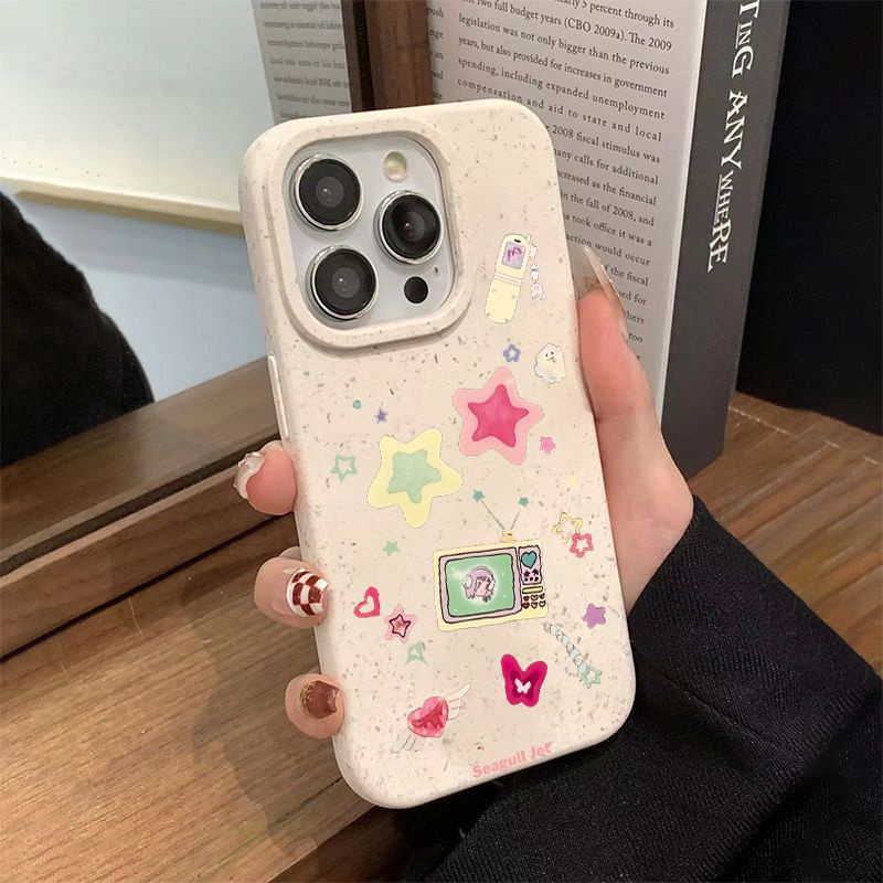 Ốp Điện Thoại Dẻo In Hình TV Ngọt Ngào Cá Tính Bảo Vệ Toàn Diện Cho Apple maxiPhone 117 8plus121314Ốp Điện Thoại Chống Sốc Họa Tiết Ngôi Sao Đơn Giản Cho YYBB