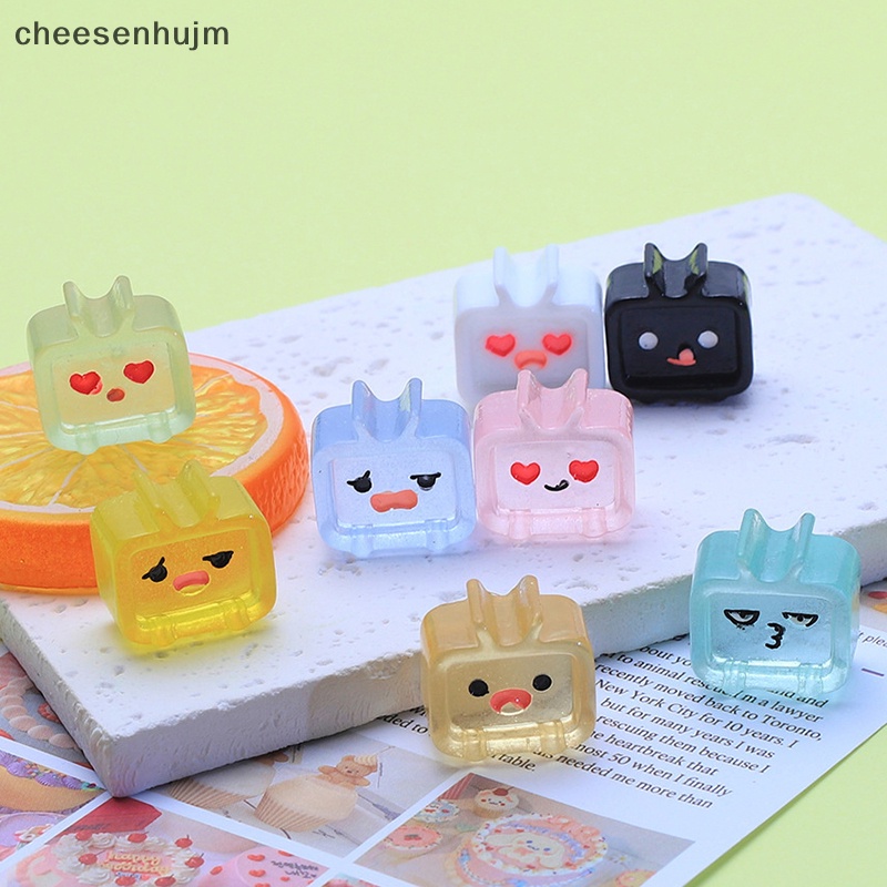 Bộ 3 Phụ Kiện Làm Bông Tai DIY Hình TV Nhỏ Bằng Resin Dạ Quang Đáng Yêu Thời Trang