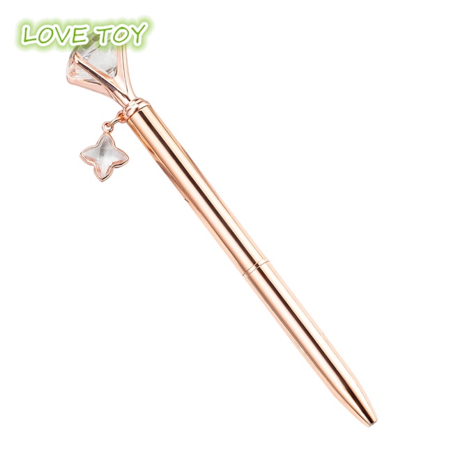 Nkodok Bút Bi Đầu Kim Cương Pha Lê Lớn Với Mặt Dây Chuyền Cỏ Bốn Lá Cho Học Sinh / Văn Phòng