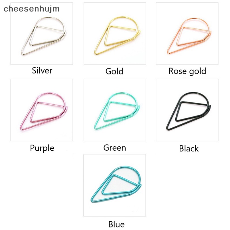 Set 50 Kẹp Giấy Kim Loại Hình Giọt Nước Dễ Thương