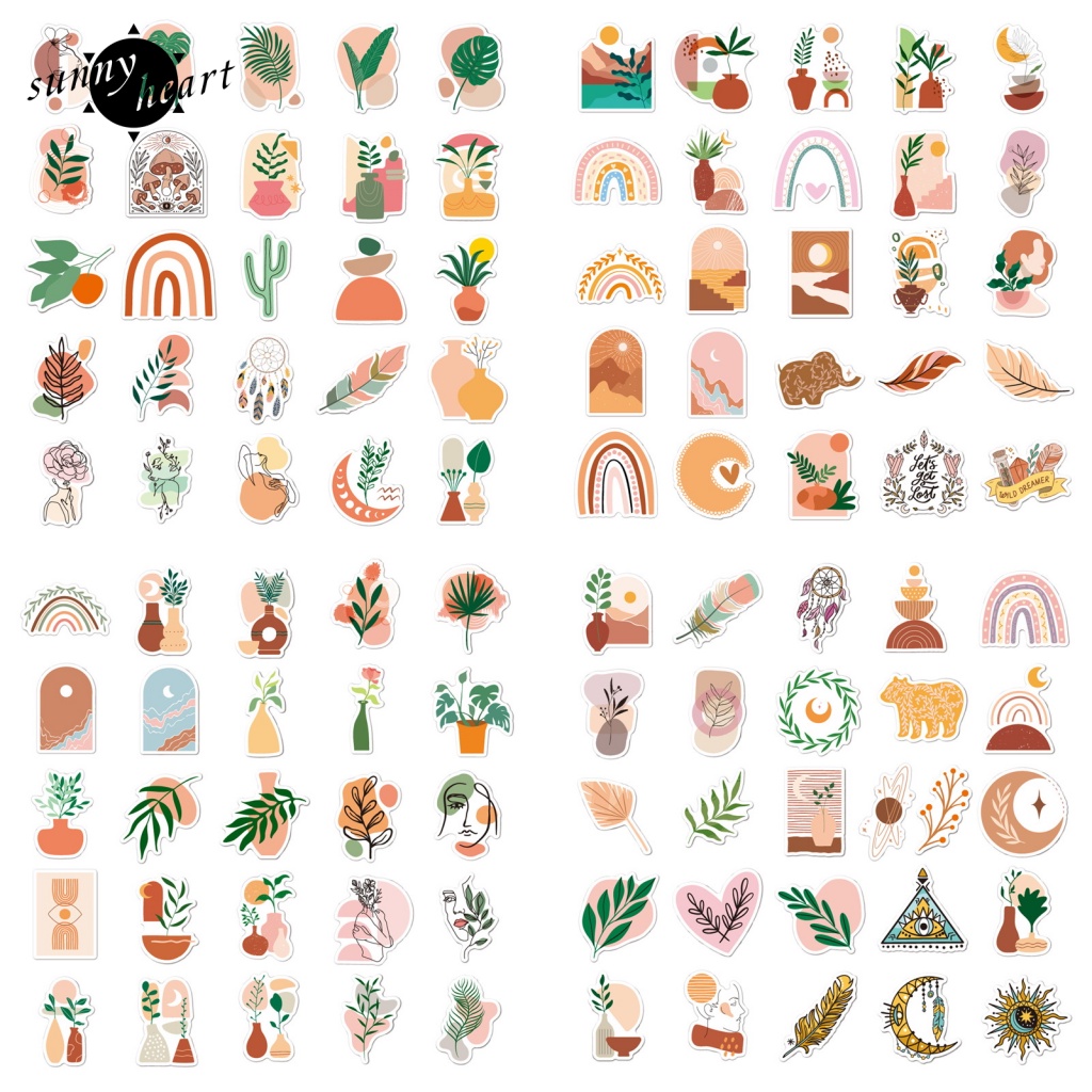 Sunnyheart Bộ 50 Miếng Dán Tuyệt Vời Cho Chai Nước Laptop Xe Hơi Ván Trượt Máy Tính Xe Đạp Sổ Lưu Niệm Đi Học