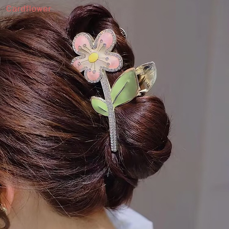 Kẹp Tóc Kim Loại Hình Hoa Màu Vàng Mới Thanh Lịch Cho Nữ