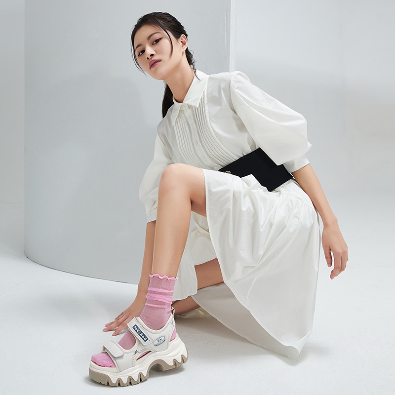 Giày Sandal Thể Thao Quai Dán Thời Trang Mùa Hè Hàn Quốc 2022 Dành Cho Nữ