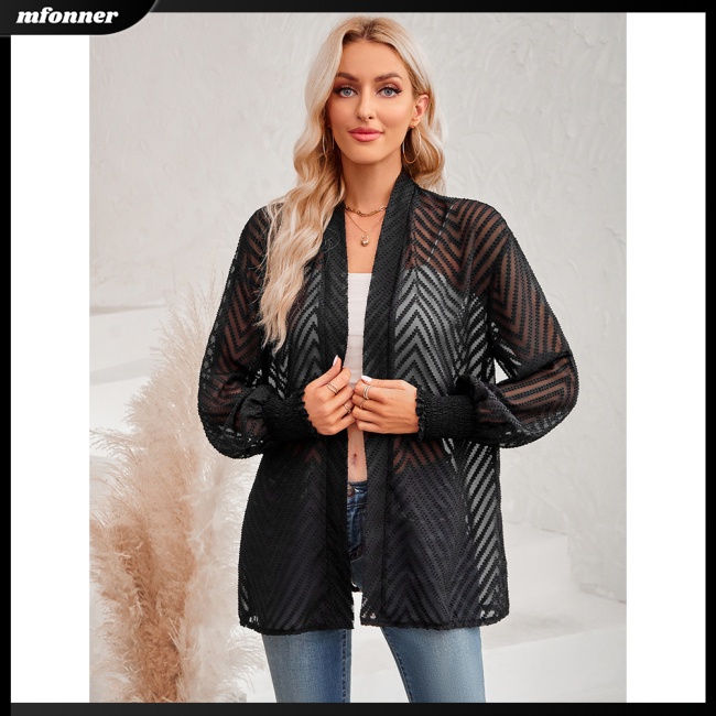 Áo Sơ Mi Nữ Tay Dài Dáng Rộng Màu Sắc Đơn Giản Thanh Lịch