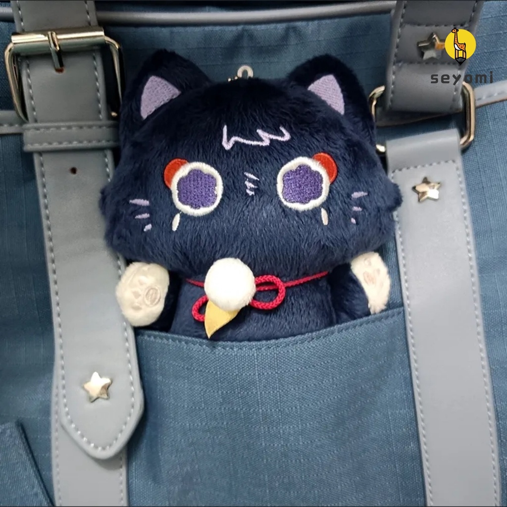 Móc khóa sang trọng Genshin Impact Scaramouche Móc Khóa Hình Búp Bê Hoạt Hình Dễ Thương Thú Nhồi Bông Hình Mèo Dễ Thương