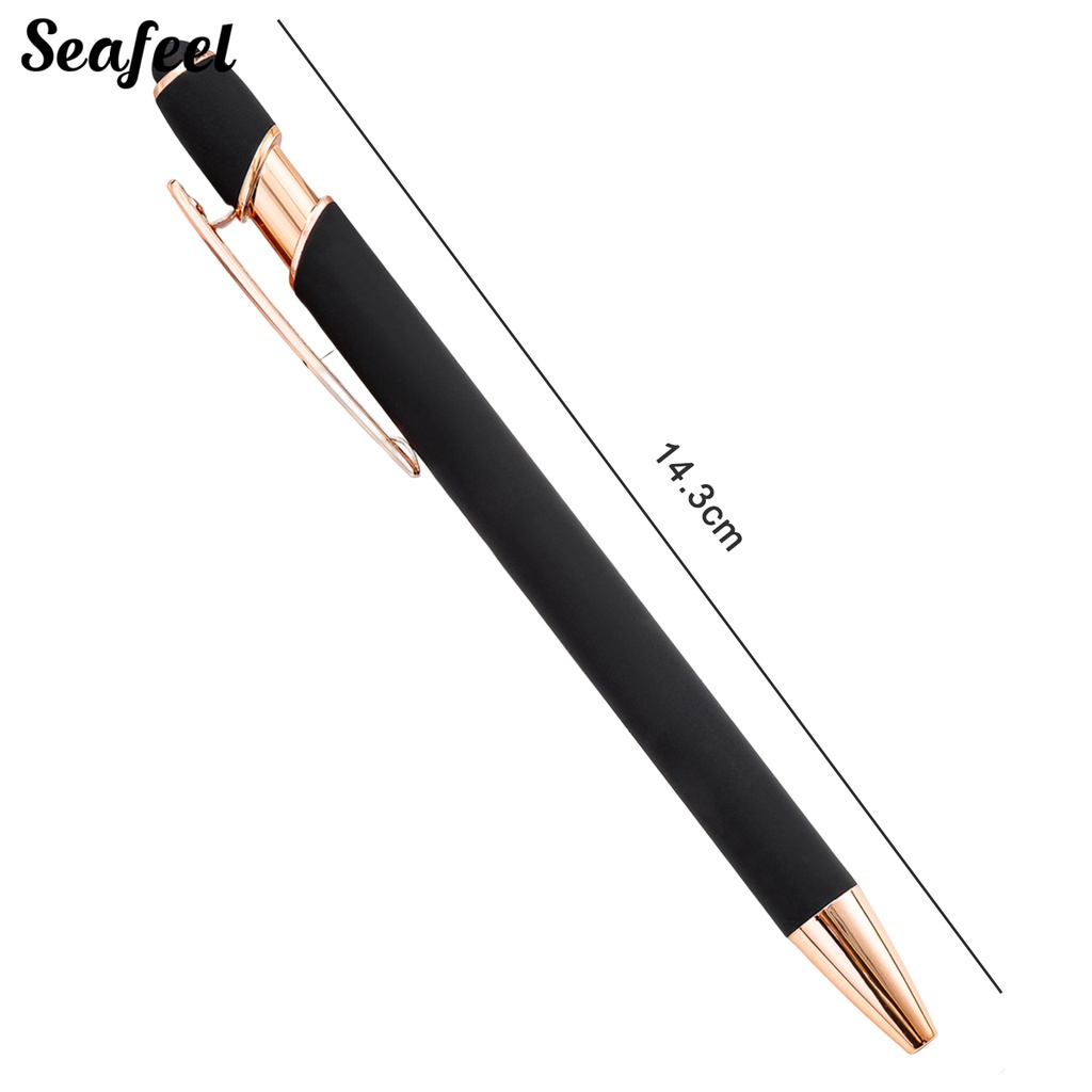 Set 12 Bút Bi Thiết Kế Dạng Nhấn Bằng Kim Loại Độc Đáo