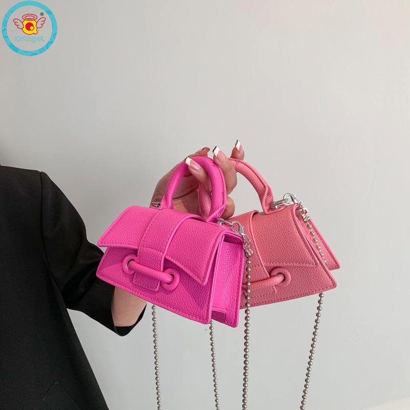 Iq Túi Đeo Chéo mini Kelly Bằng Da PU Màu Kẹo retro Thời Trang Mùa Hè Hàn Quốc