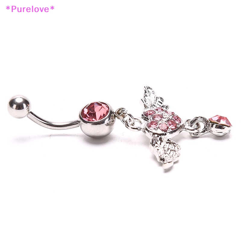 Khuyên Rốn Hình Đôi Cánh Đính Đá Pha Lê Thời Trang Cho Nữ Mới