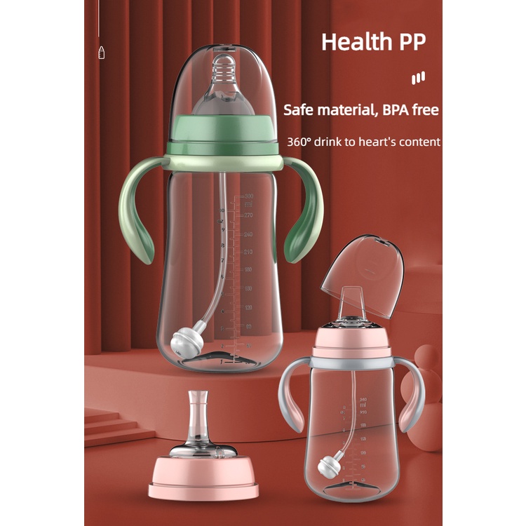 Bình Sữa Có Tay Cầm Chống Đầy Hơi Tiện Dụng Cho Bé Sơ Sinh