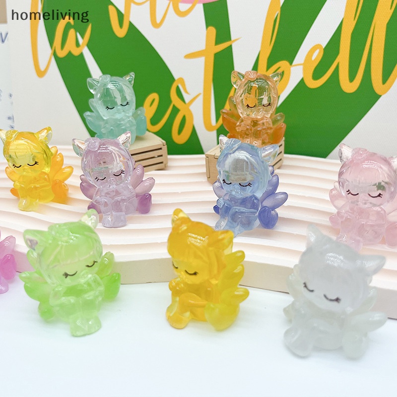Set 2 Tượng Cáo Chín Đuôi Bằng Nhựa Phát Sáng Trong Bóng Tối Trang Trí Tiểu Cảnh / Nhà Búp Bê DIY