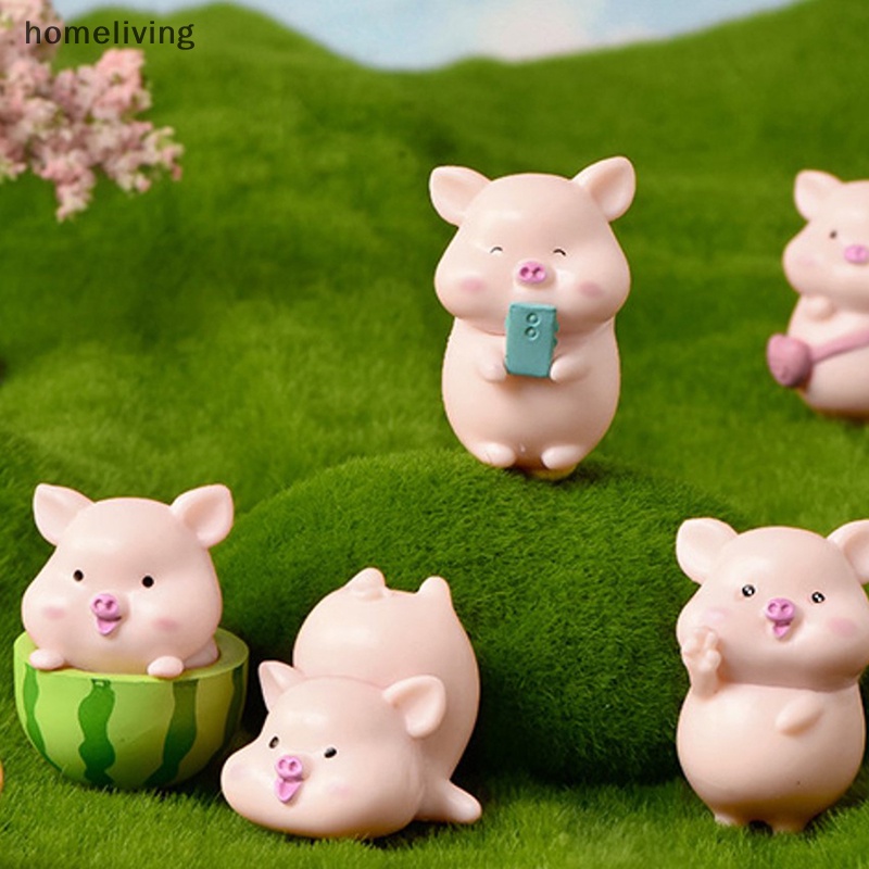 Bộ 7 Đồ trang trí Chú Heo Dễ Thương Dùng Trang Trí Nhà Cửa / Sân Vườn
