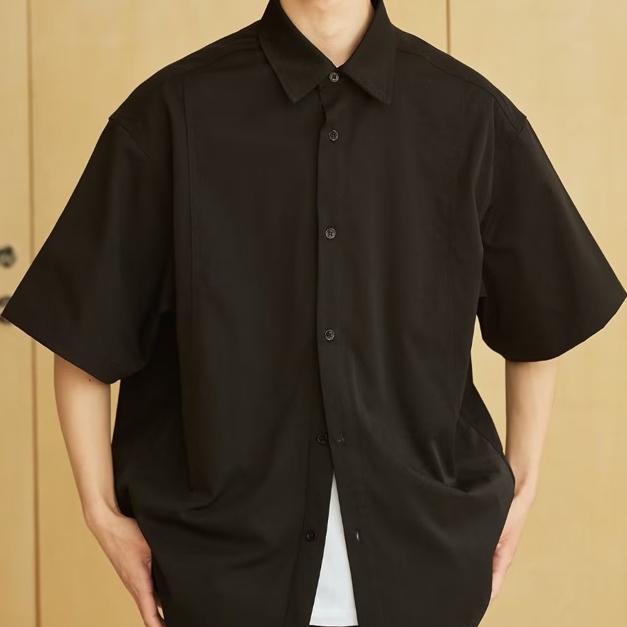 O Sơ Mi Nam Cơ Bản Phong Cách Hàn Quốc, Màu Sắc Đơn Giản, Chất Liệu Cotton Kiểu Dáng Rộng Rãi, Thích Hợp Cho Các Hoạt Động Giải Trí Và Thời Trang Cặp Đôi