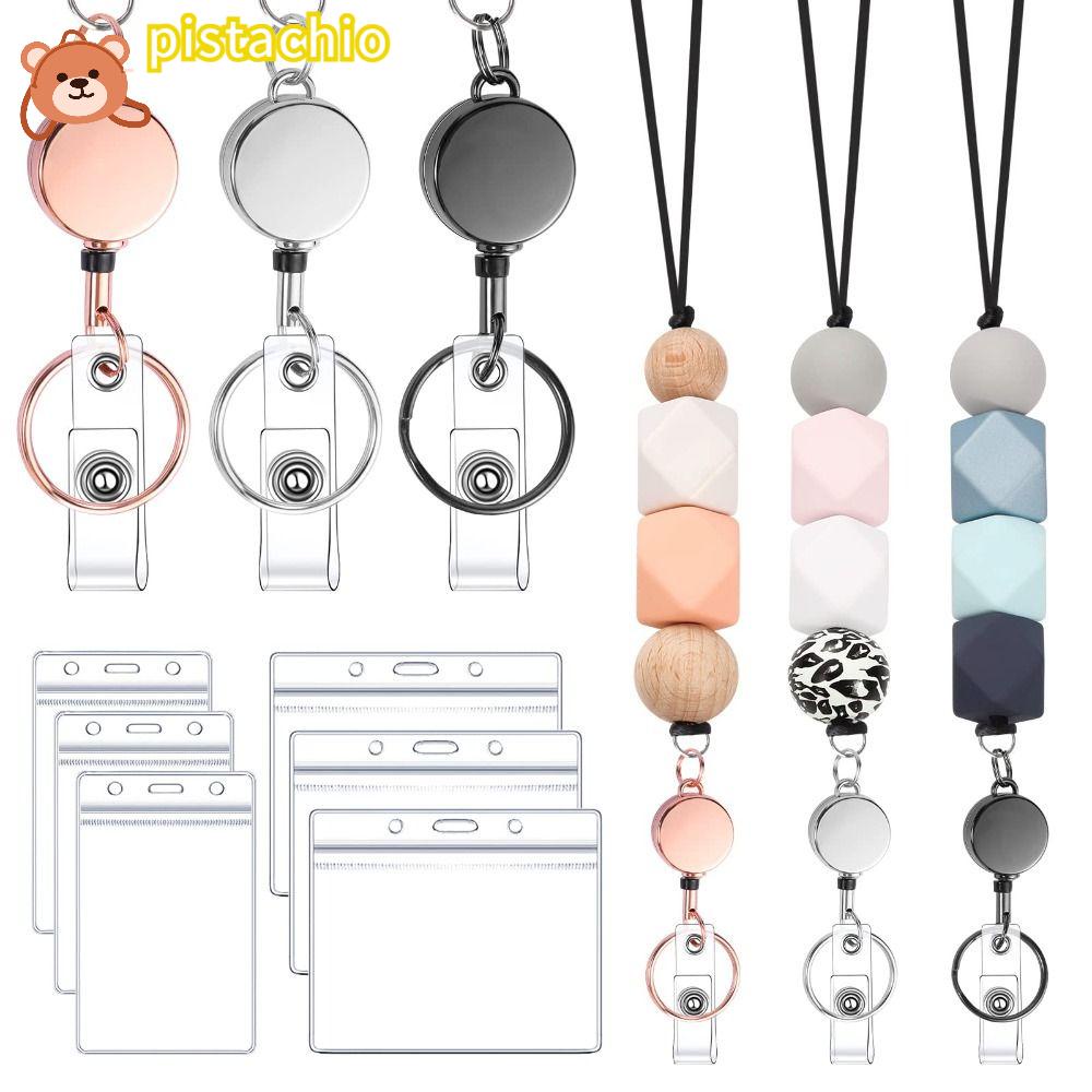 Bộ Dây Buộc Thẻ ID Bằng Silicon 9 Trong 3 Có Thể Thu Gọn Tươi Mới