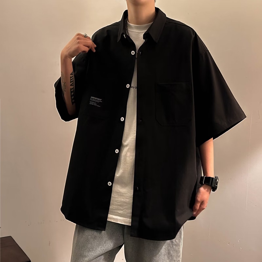 Áo Sơ Mi Ngắn Tay Phong Cách Hàn Quốc Mỏng Mát Cho Mùa Hè Dành Cho Nam Giới, Chất Liệu Cotton, Phong Cách Cổ Điển, Dễ Phối Đồ, Chất Lượng Cao