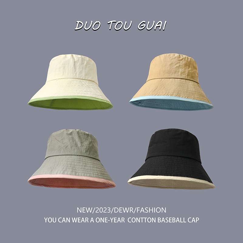 Nón Tai Bèo Vành Rộng Nhanh Khô Nhiều Màu Sắc Thời Trang Mùa Hè Phong Cách Nhật Bản Dành Cho Nữ