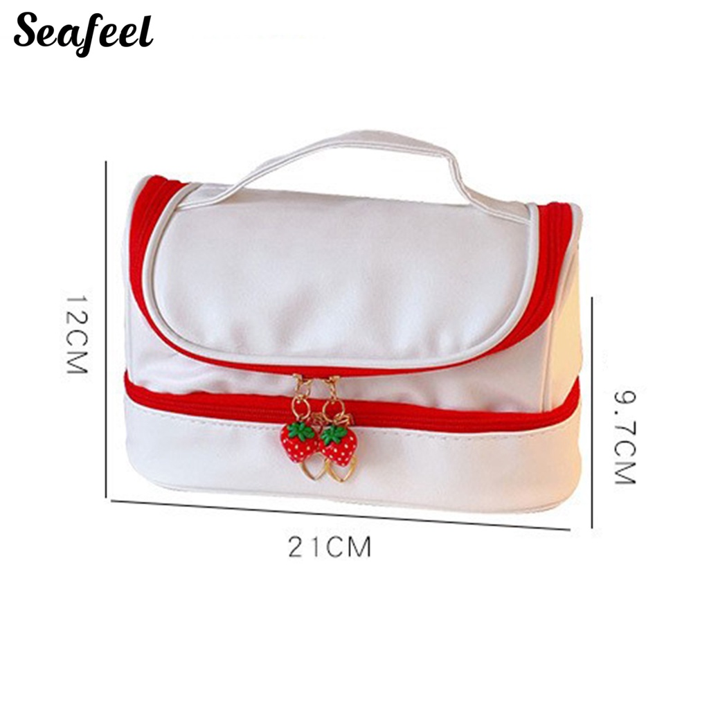 Túi Đựng Bút Chì Hai Lớp Chống Bụi In Họa Tiết Thỏ Đáng Yêu