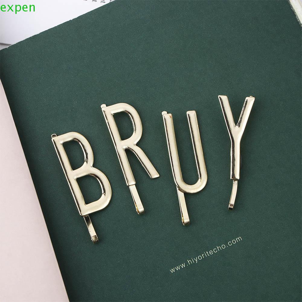 Bộ Kẹp Tóc Họa Tiết Chữ Cái Rỗng Kiểu Hàn Quốc Dễ Thương Ngọt Ngào Cho Bạn Gái