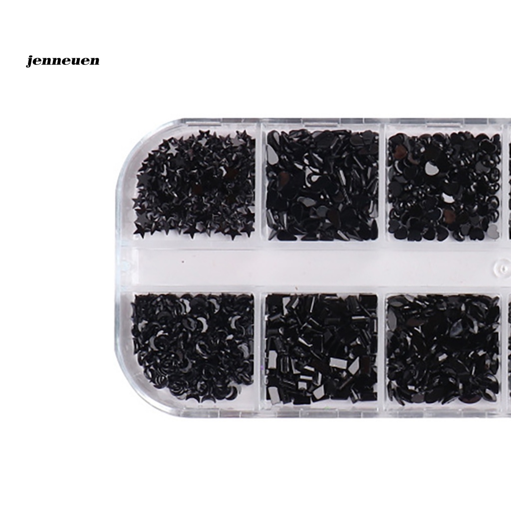 Hộp 12 Ngăn Đựng Hạt Sequin Lấp Lánh Trang Trí Móng Nghệ Thuật